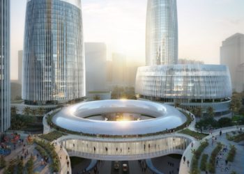 An artist impression of OPPO's soon-to-rise R&D center in Dongguan, Guangdong Province.