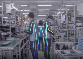 Analyzing operator movement at factory. (Photo from OMRON)