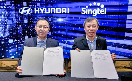 Hyundai Motor Company and Singtel today signed a Memorandum of Understanding (MOU) to collaborate on a range of ventures to support smart manufacturing and connectivity for electric vehicle battery subscription service