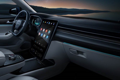 The cockpit of the Huawei SERES SF5 smart car.