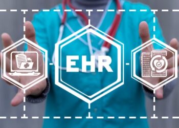 Medical concept of EHR Electronic Health Record.