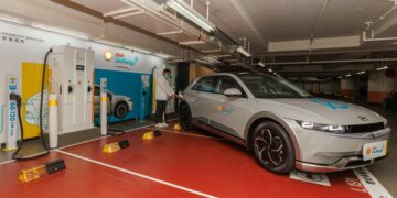 The Shell Recharge station in China Hong Kong City is the first station to offer prioritised mid charger for Hyundai owners