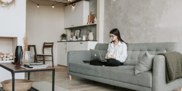 Photo by Vlada Karpovich: https://www.pexels.com/photo/woman-sitting-on-a-sofa-while-working-with-laptop-4050293/