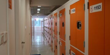 One of the many storage cubes at StorHub in Hong Kong