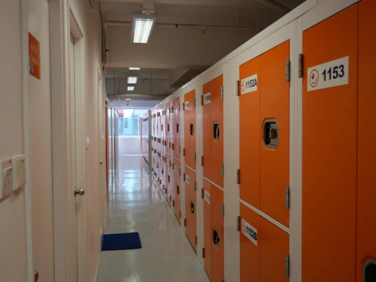 One of the many storage cubes at StorHub in Hong Kong